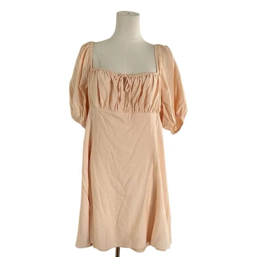 BCBG Mini lightweight lined babydoll dress, Peach, Size XL, NWT
